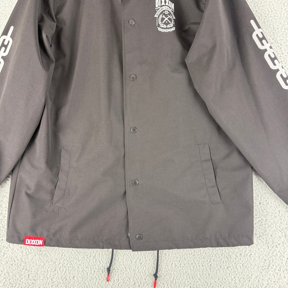 Dixxon Working Class Heroes Coaches Jacket Mens XL Black Snap Front Windbreakerr - Picture 4 of 14